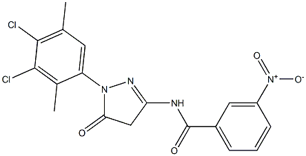 1-(3,4-Dichloro-2,5-dimethylphenyl)-3-(3-nitrobenzoylamino)-5(4H)-pyrazolone Struktur