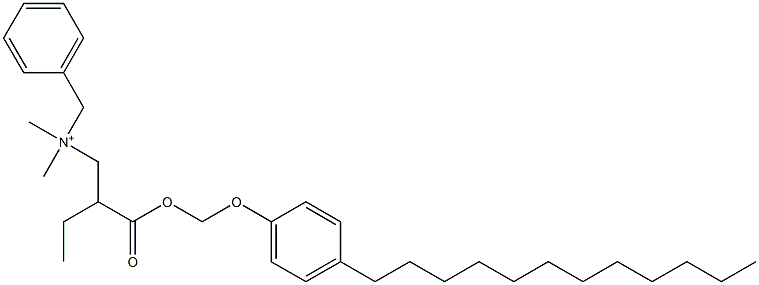 N,N-Dimethyl-N-benzyl-N-[2-[[(4-dodecylphenyloxy)methyl]oxycarbonyl]butyl]aminium Struktur