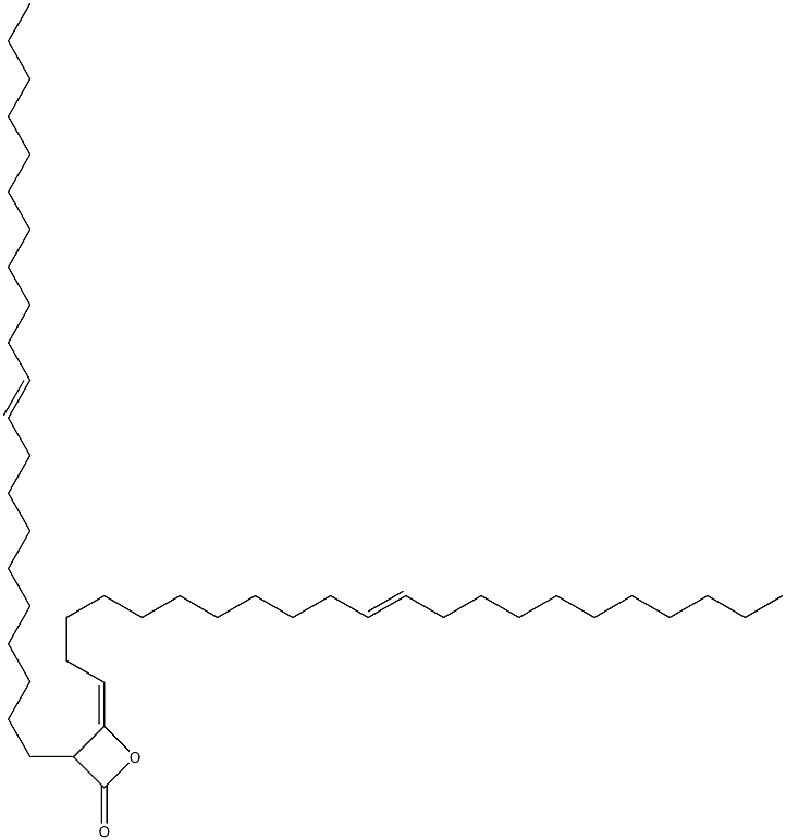 3-(10-Henicosenyl)-4-(11-docosen-1-ylidene)oxetan-2-one Struktur