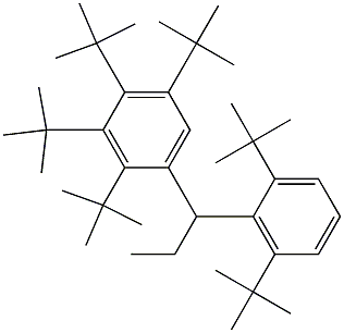 1-(2,3,4,5-Tetra-tert-butylphenyl)-1-(2,6-di-tert-butylphenyl)propane Struktur