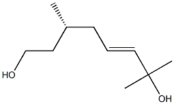 [E,R,(+)]-3,7-Dimethyl-5-octene-1,7-diol Struktur