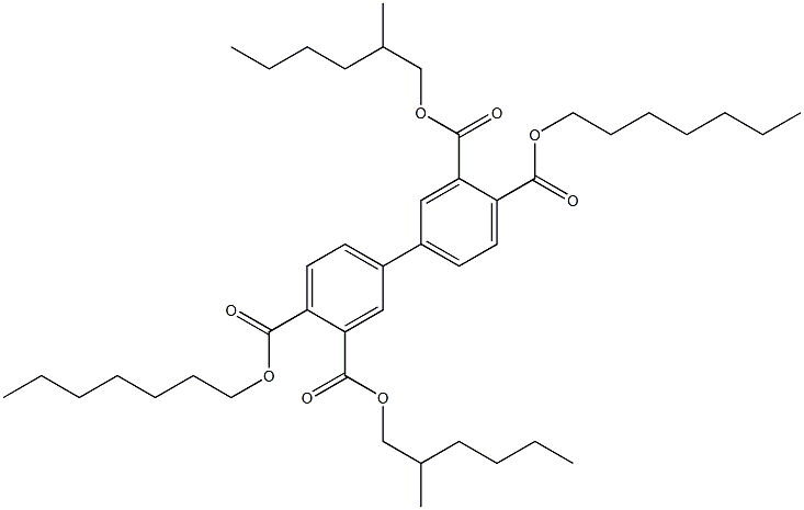 1,1'-Biphenyl-3,3',4,4'-tetracarboxylic acid 3,3'-di(2-methylhexyl)4,4'-diheptyl ester Struktur