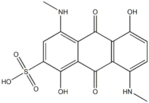 9,10-Dihydro-1,5-dihydroxy-4,8-bis(methylamino)-9,10-dioxo-2-anthracenesulfonic acid Struktur