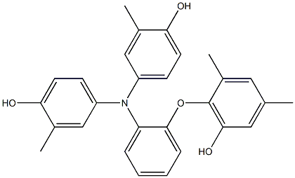 N,N-Bis(4-hydroxy-3-methylphenyl)-2-(6-hydroxy-2,4-dimethylphenoxy)benzenamine Struktur