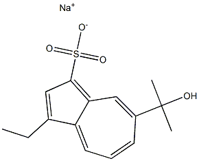 3-Ethyl-7-(1-hydroxy-1-methylethyl)-1-azulenesulfonic acid sodium salt Struktur