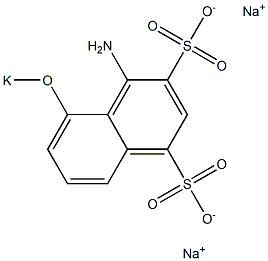 4-Amino-5-(potassiooxy)-1,3-naphthalenedisulfonic acid disodium salt Struktur