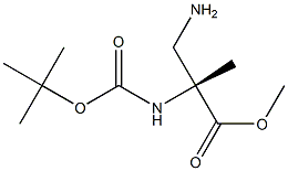 (R)-2-(Aminomethyl)-2-[[(tert-butyloxy)carbonyl]amino]propanoic acid methyl ester Struktur