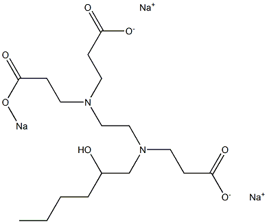 4-(2-Hydroxyhexyl)-7-(2-sodiooxycarbonylethyl)-4,7-diazadecanedioic acid disodium salt Struktur