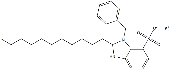 1-Benzyl-2,3-dihydro-2-undecyl-1H-benzimidazole-7-sulfonic acid potassium salt Struktur