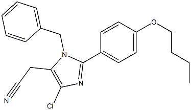 1-Benzyl-2-(4-butyloxyphenyl)-4-chloro-1H-imidazole-5-acetonitrile Struktur