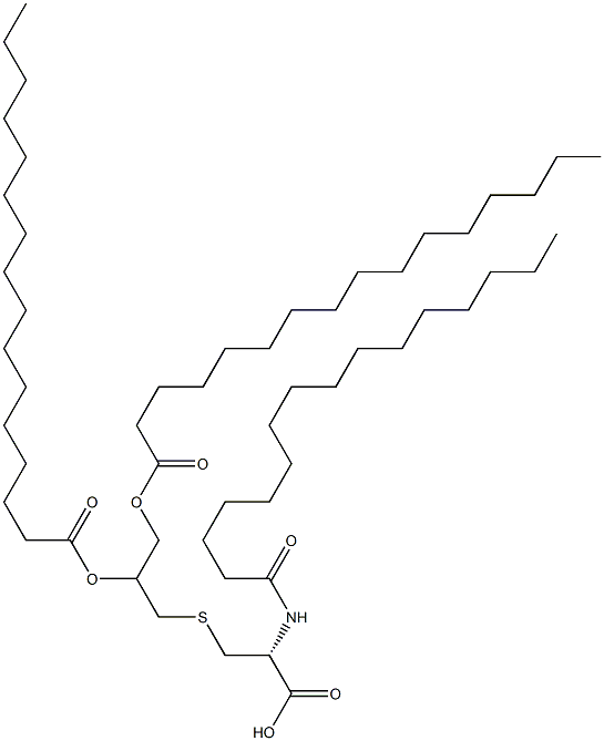 (2R)-2-Palmitoylamino-3-[[2,3-bis(palmitoyloxy)propyl]thio]propionic acid Struktur