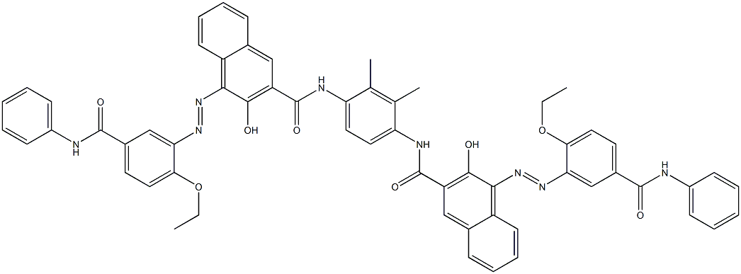 N,N'-(2,3-Dimethyl-1,4-phenylene)bis[4-[[2-ethoxy-5-(phenylcarbamoyl)phenyl]azo]-3-hydroxy-2-naphthalenecarboxamide] Struktur