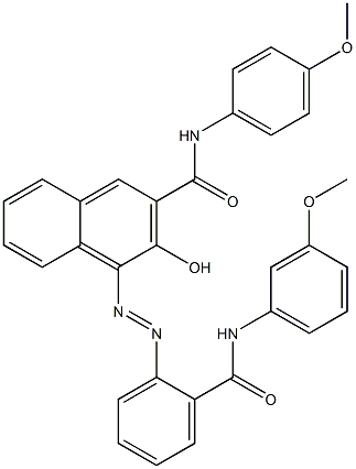 4-[[2-[[(3-Methoxyphenyl)amino]carbonyl]phenyl]azo]-3-hydroxy-N-(4-methoxyphenyl)-2-naphthalenecarboxamide Struktur