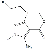 5-Amino-3-(2-hydroxyethoxy)-1-methyl-1H-pyrazole-4-carboxylic acid methyl ester Struktur