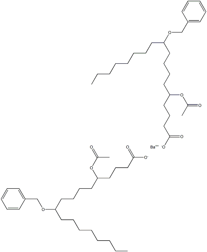 Bis(10-benzyloxy-5-acetyloxystearic acid)barium salt Struktur