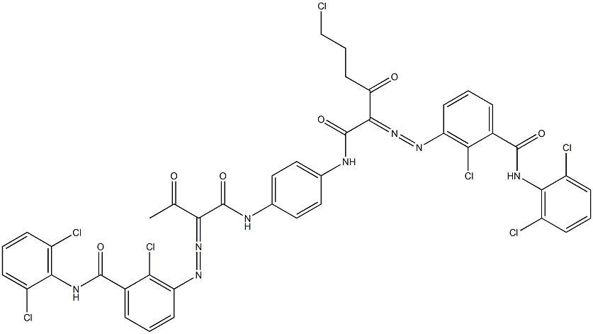 3,3'-[2-(2-Chloroethyl)-1,4-phenylenebis[iminocarbonyl(acetylmethylene)azo]]bis[N-(2,6-dichlorophenyl)-2-chlorobenzamide] Struktur