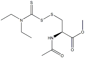 (2R)-2-(Acetylamino)-3-[[(diethylamino)thioxomethyl]dithio]propionic acid methyl ester Struktur