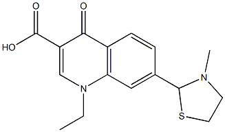 1,4-Dihydro-1-ethyl-4-oxo-7-(3-methylthiazolidin-2-yl)quinoline-3-carboxylic acid Struktur