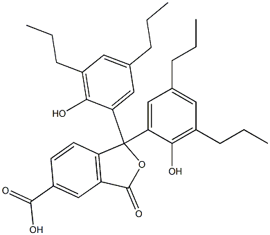 1,3-Dihydro-1,1-bis(2-hydroxy-3,5-dipropylphenyl)-3-oxoisobenzofuran-5-carboxylic acid Struktur