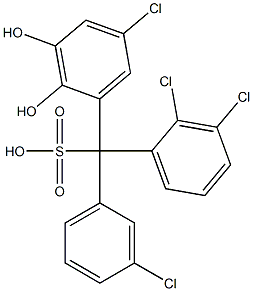 (3-Chlorophenyl)(2,3-dichlorophenyl)(5-chloro-2,3-dihydroxyphenyl)methanesulfonic acid Struktur