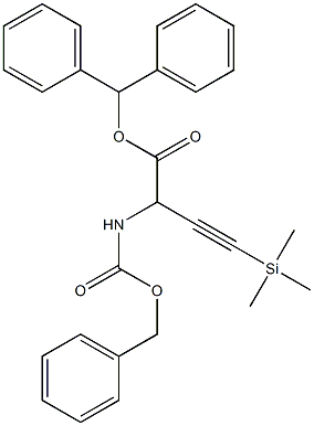 2-Benzyloxycarbonylamino-4-(trimethylsilyl)-3-butynoic acid diphenylmethyl ester Struktur