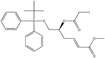 (2E,5S)-6-(tert-Butyldiphenylsilyloxy)-5-(iodoacetyloxy)-2-hexenoic acid methyl ester Struktur