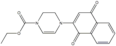 4-[(1,4-Dihydro-1,4-dioxonaphthalen)-2-yl]-1,2,3,4-tetrahydropyrazine-1-carboxylic acid ethyl ester Struktur