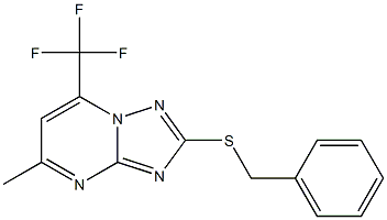 2-Benzylthio-5-methyl-7-trifluoromethyl[1,2,4]triazolo[1,5-a]pyrimidine Struktur