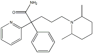 5-(2,6-Dimethyl-1-piperidinyl)-2-(2-pyridinyl)-2-phenylvaleramide Struktur