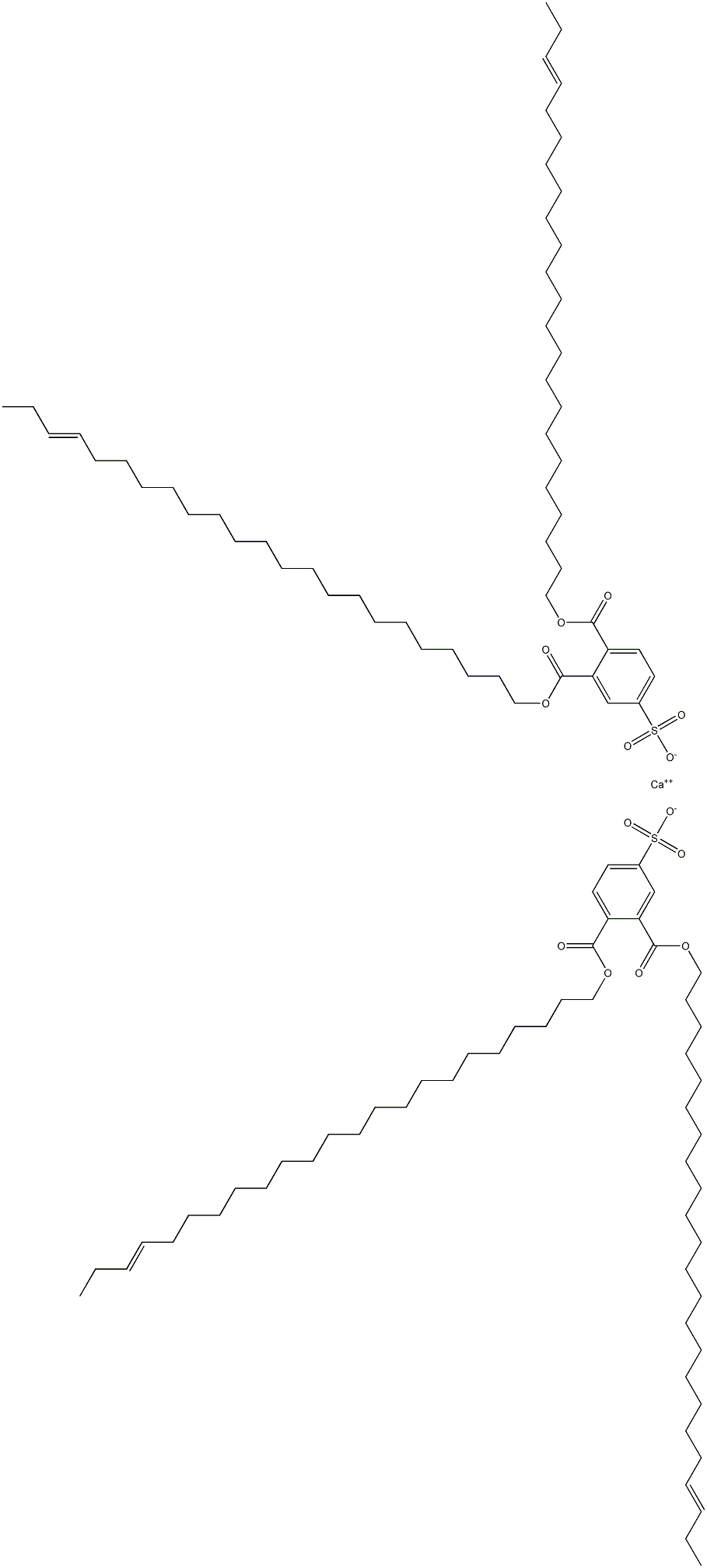 Bis[3,4-di(20-tricosenyloxycarbonyl)benzenesulfonic acid]calcium salt Struktur