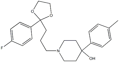 1-[4,4-(Ethylenebisoxy)-4-(p-fluorophenyl)butyl]-4-(p-tolyl)-4-piperidinol Struktur