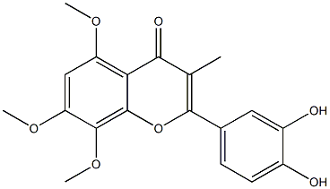 2-(3,4-Dihydroxyphenyl)-5,7,8-trimethoxy-3-methyl-4H-1-benzopyran-4-one Struktur