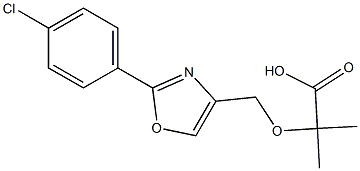 2-[[2-(4-Chlorophenyl)-4-oxazolyl]methoxy]-2-methylpropionic acid Struktur