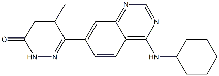 4,5-Dihydro-5-methyl-6-(4-cyclohexylaminoquinazolin-7-yl)pyridazin-3(2H)-one Struktur