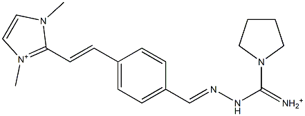 1,3-Dimethyl-2-[2-[4-[2-[iminio(1-pyrrolidinyl)methyl]hydrazonomethyl]phenyl]ethenyl]-1H-imidazol-3-ium Struktur