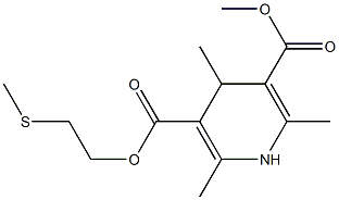 2,6-Dimethyl-4-methyl-1,4-dihydropyridine-3,5-dicarboxylic acid 3-[2-(methylthio)ethyl]5-methyl ester Struktur