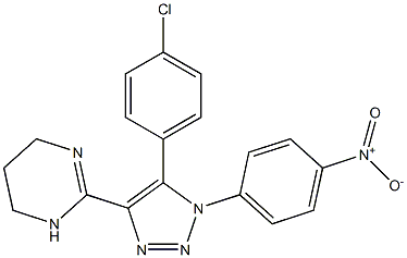 1-(4-Nitrophenyl)-4-[(3,4,5,6-tetrahydropyrimidin)-2-yl]-5-(4-chlorophenyl)-1H-1,2,3-triazole Struktur