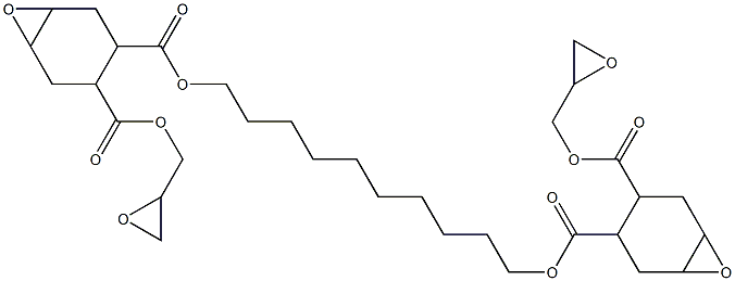 Bis[2-(glycidyloxycarbonyl)-4,5-epoxy-1-cyclohexanecarboxylic acid]1,10-decanediyl ester Struktur