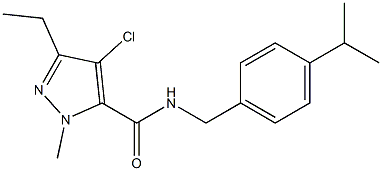 N-(4-Isopropylbenzyl)-1-methyl-3-ethyl-4-chloro-1H-pyrazole-5-carboxamide Struktur