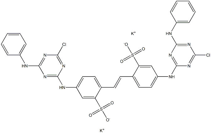 4,4'-Bis(4-anilino-6-chloro-1,3,5-triazin-2-ylamino)-2,2'-stilbenedisulfonic acid dipotassium salt Struktur