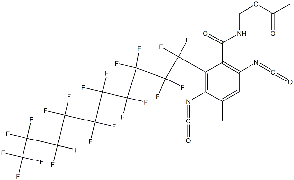 N-(Acetyloxymethyl)-2-(henicosafluorodecyl)-3,6-diisocyanato-4-methylbenzamide Struktur