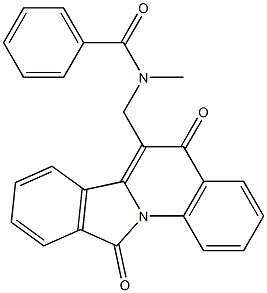 6-[[Methyl(benzoyl)amino]methyl]isoindolo[2,1-a]quinoline-5,11(5H)-dione Struktur