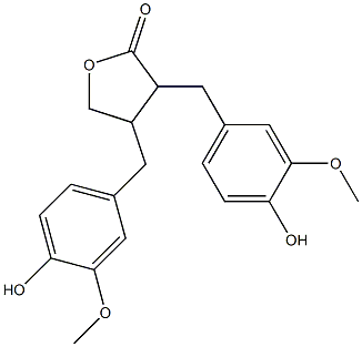 3,4-Bis(3-methoxy-4-hydroxybenzyl)-4,5-dihydrofuran-2(3H)-one Struktur