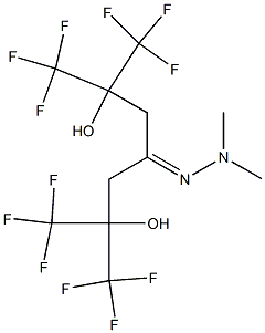 2,6-Bis(trifluoromethyl)-2,6-dihydroxy-1,1,1,7,7,7-hexafluoro-4-heptanone dimethyl hydrazone Struktur