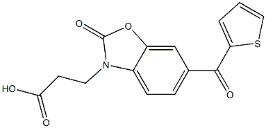 2-Oxo-6-(2-thienylcarbonyl)-3(2H)-benzoxazolepropionic acid Struktur