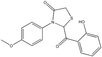 2-(2-Hydroxybenzoyl)-3-(4-methoxyphenyl)thiazolidin-4-one Struktur