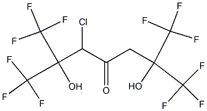 2,6-Bis(trifluoromethyl)-3-chloro-2,6-dihydroxy-1,1,1,7,7,7-hexafluoro-4-heptanone Struktur