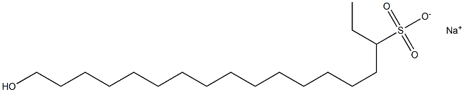 18-Hydroxyoctadecane-3-sulfonic acid sodium salt Struktur