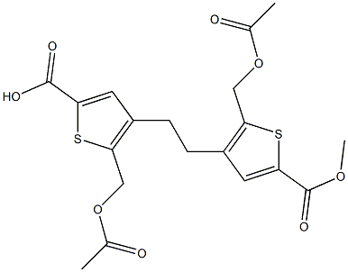 4,4'-Ethylenebis[5-(acetoxymethyl)thiophene-2-carboxylic acid methyl] ester Struktur