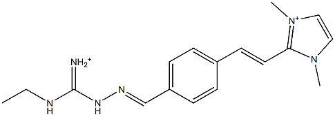 1,3-Dimethyl-2-[2-[4-[2-[iminio(ethylamino)methyl]hydrazonomethyl]phenyl]ethenyl]-1H-imidazol-3-ium Struktur